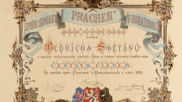 Národní muzeum - Čestné diplomy a dary Bedřichu Smetanovi - obrázek