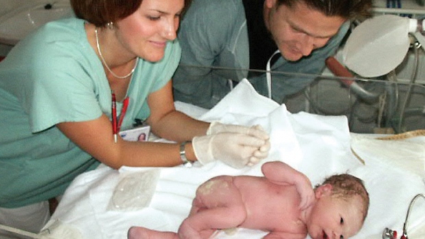 Krevní oběh novorozence po porodu - obrázek