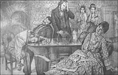 Queen Street 52, Edinburgh, 1847 - J. Y. Simpson se spolupracovníky a svojí rodinou podniká první pokusy s chloroformem